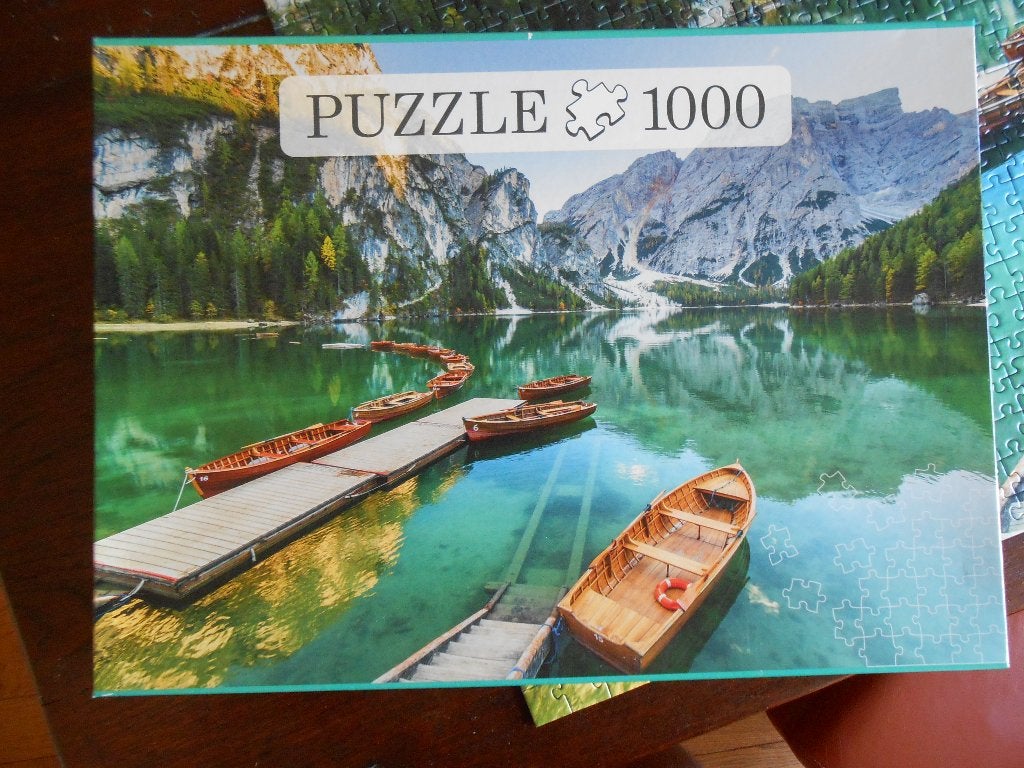 gegarandeerd complete en nette legpuzzel Lago de Braies, Ophalen of Verzenden, 500 t/m 1500 stukjes, Zo goed als nieuw, Legpuzzel