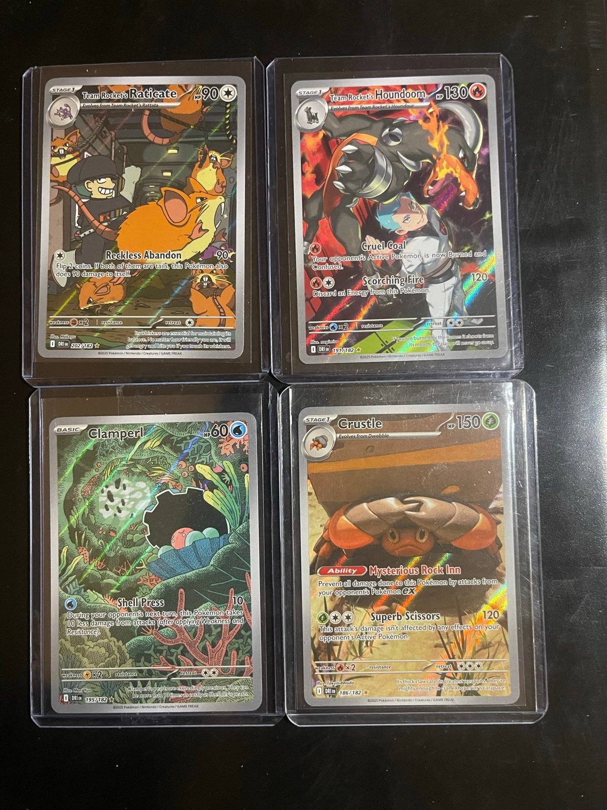 Pokémon Kaarten: Team Rocket Raticate, Houndoom, Clamperl, C, Ophalen of Verzenden, Gebruikt, Meerdere kaarten