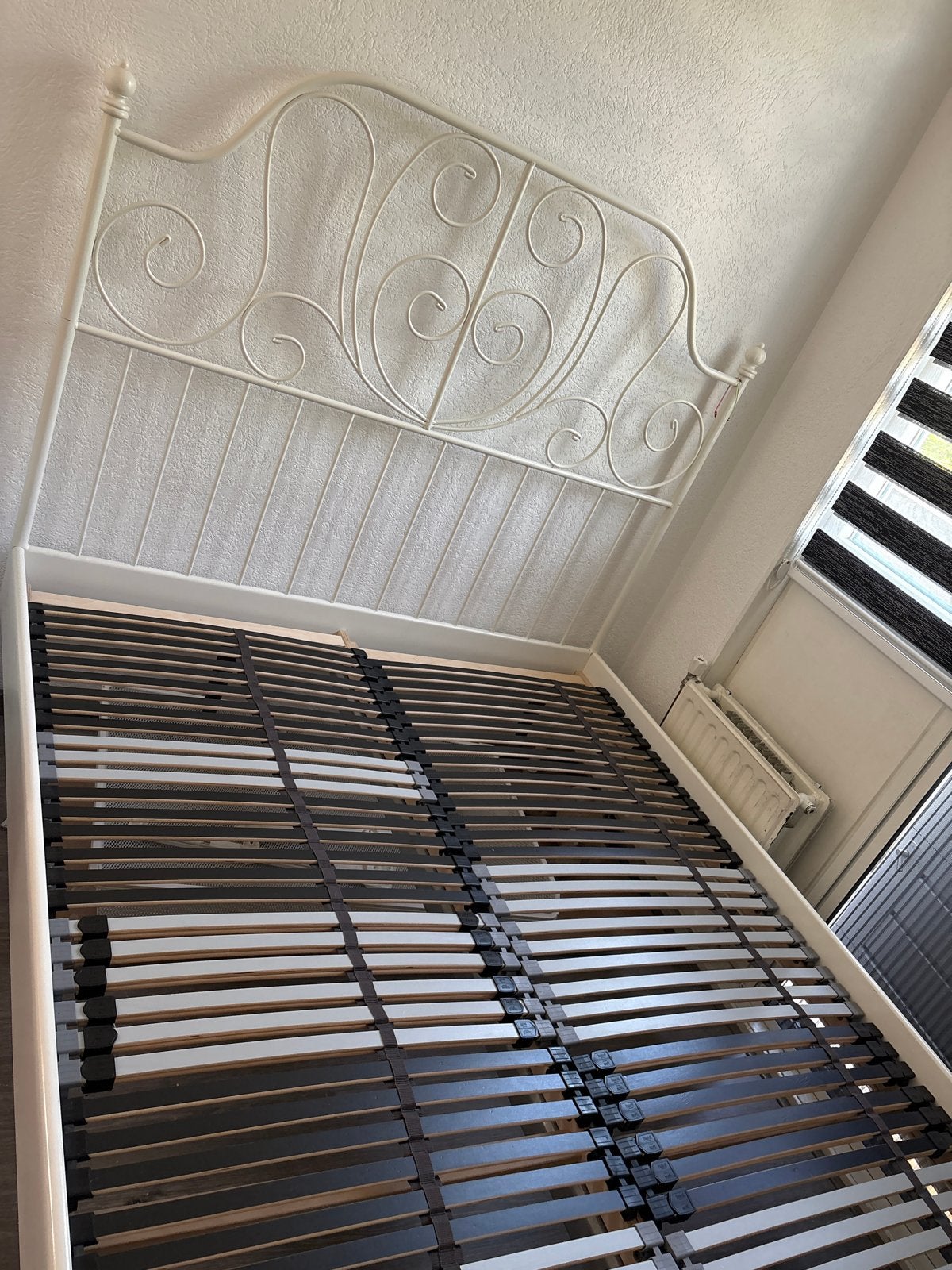 Wit metalen tweepersoonsbed Ikea, Ophalen, Gebruikt, Wit, Tweepersoons