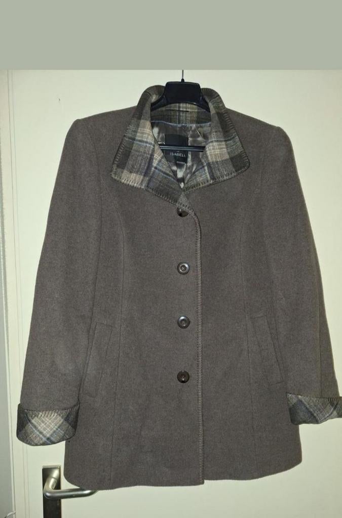 Isabell wollen jas met ruitdetails.  Maat 42, Kleding | Dames, Jassen | Winter, Maat 38/40 (M), Ophalen of Verzenden, Zo goed als nieuw
