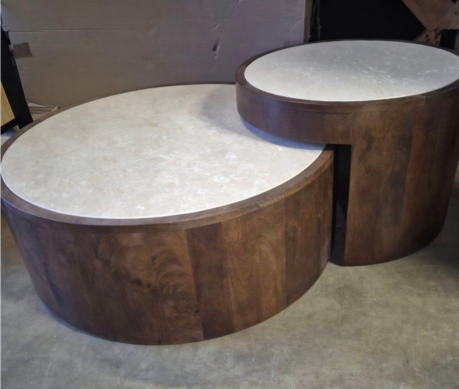 Salontafel: set van 2 hazel nieuw, Ophalen, 50 tot 100 cm, Rond, Nieuw