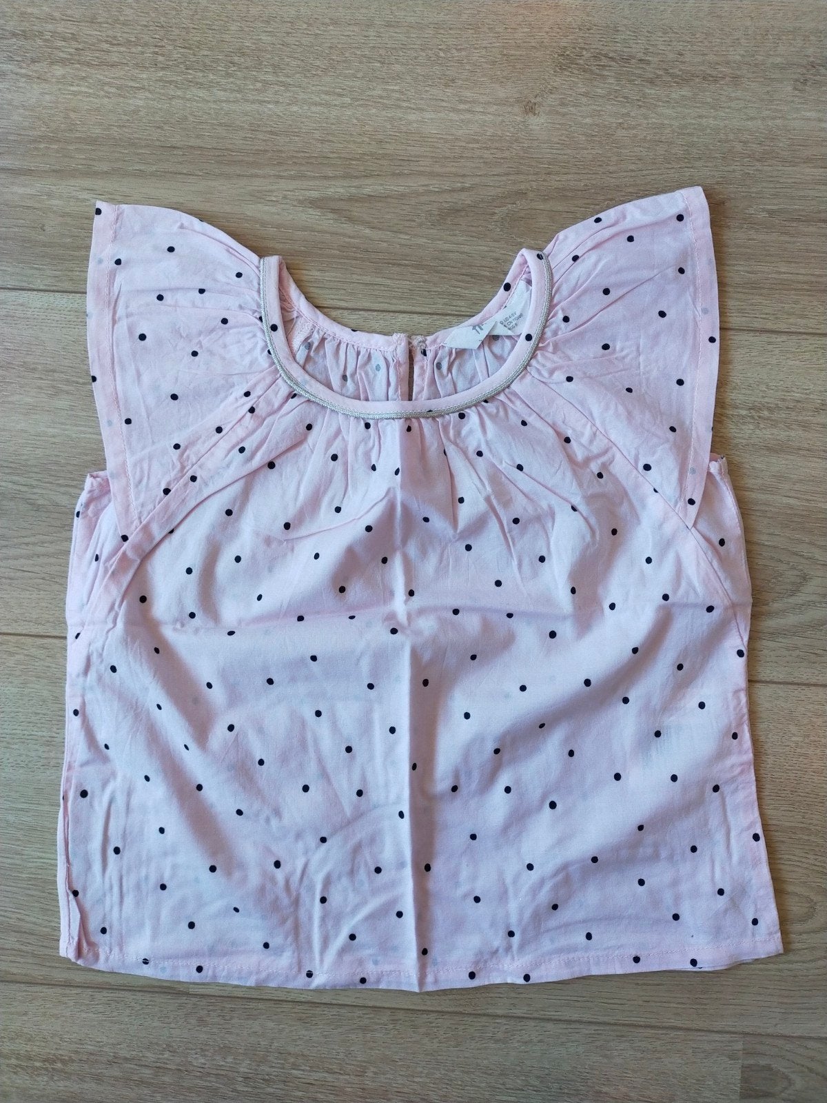 Zgan! Schattig lichtroze polkadot blouse van H&M! Mt 110, Meisje, H&M, Overhemd of Blouse, Ophalen of Verzenden