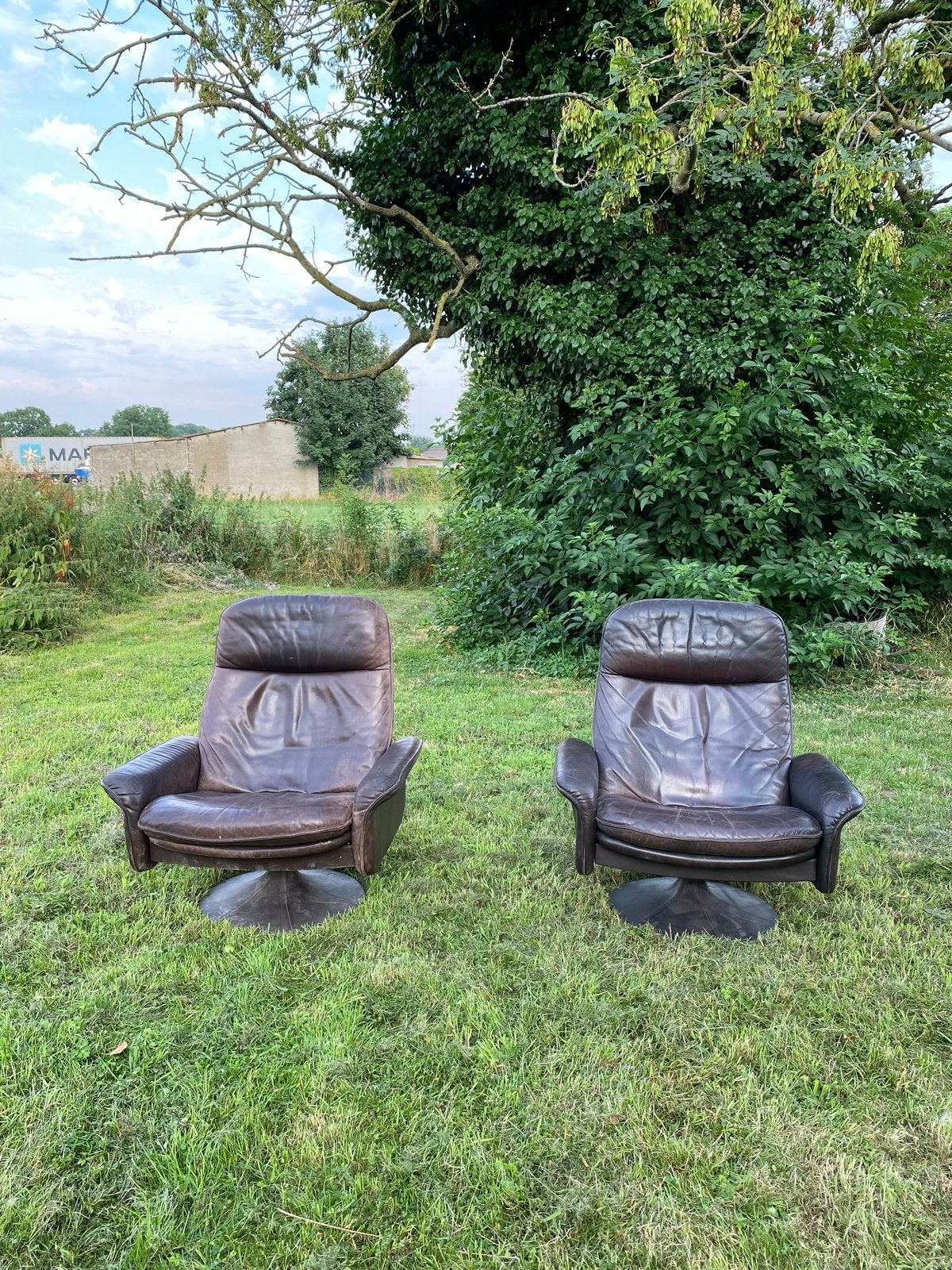 De Sede Draaistoel - Vintage Leren Fauteuil, Ophalen, Gebruikt, Leer, 75 tot 100 cm