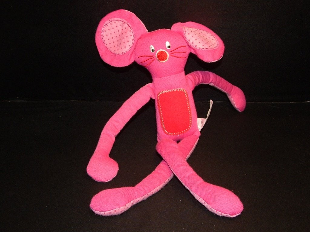 HEMA MUIS LANGWERPIG TRICOT ROZE MET LICHTROZE, Verzenden, Nieuw, Overige typen