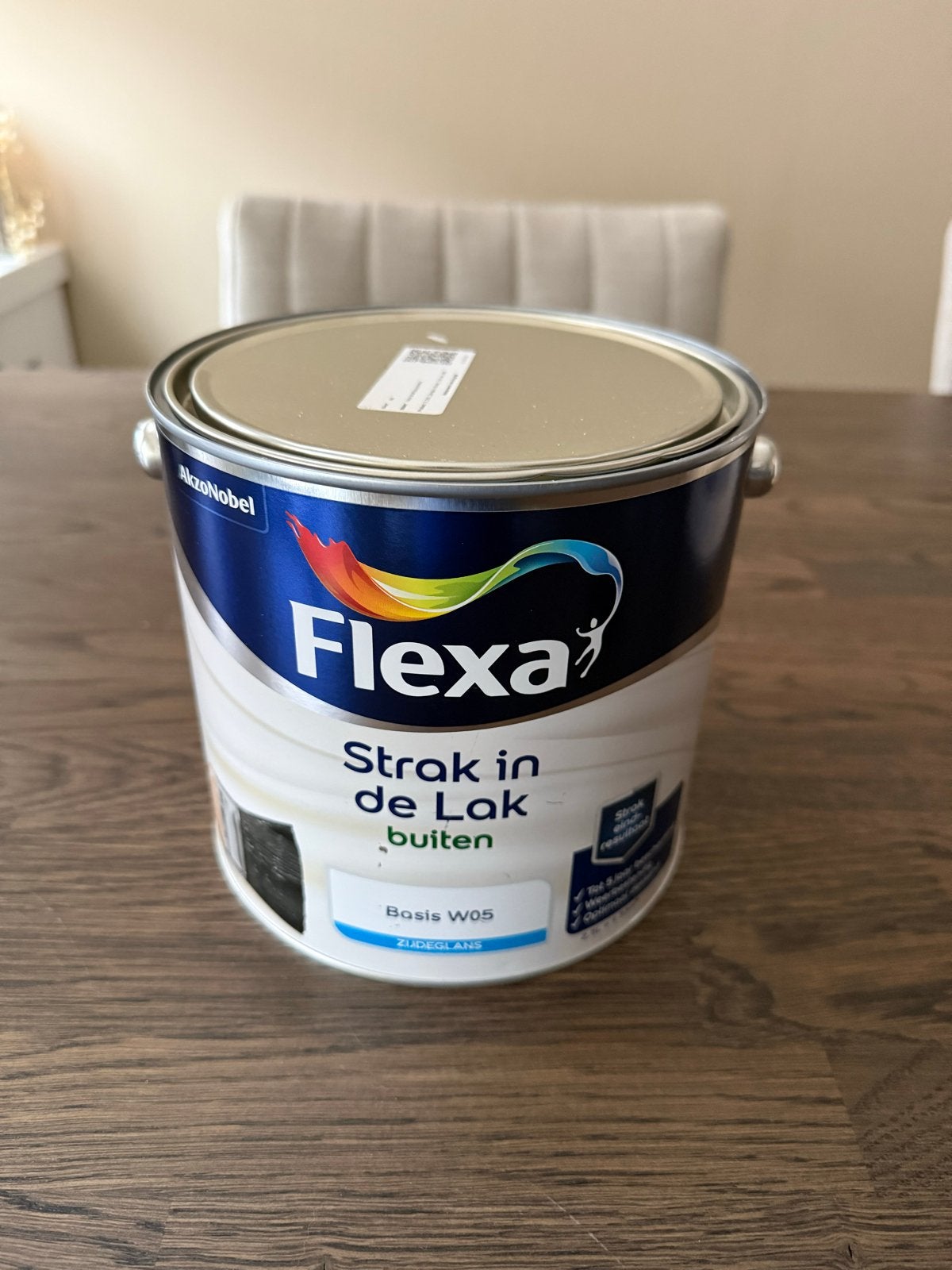 Flexa Strak in de Lak Buiten Zijdeglans Wit 2.5L, Wit, Nieuw, Ophalen of Verzenden, Lak