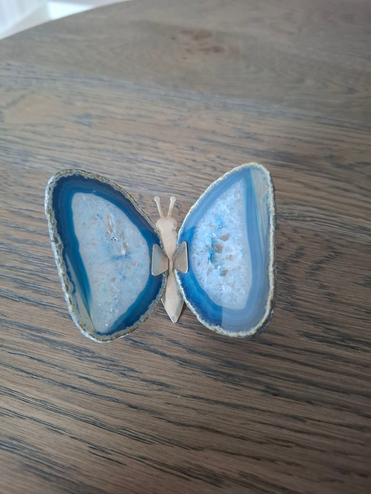 gekleurde blauwe agaatvlinder, Verzamelen, Mineralen en Fossielen, Ophalen of Verzenden