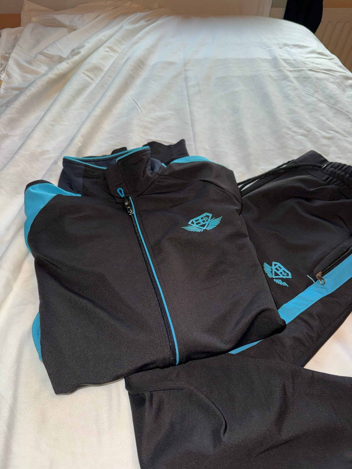 Prachtig Body Engineers zwart blauw trainingspak maat L, Maat 52/54 (L), Zwart, Ophalen of Verzenden, Zo goed als nieuw