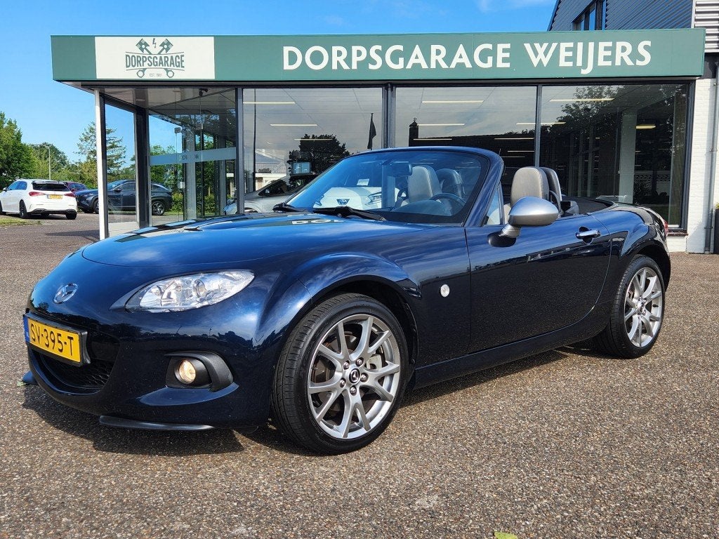 Mazda MX-5 1.8 Silver Edition, Leder, Clima, Cruise, Carplay, Auto's, 127 pk, Euro 5, 4 cilinders, Blauw
