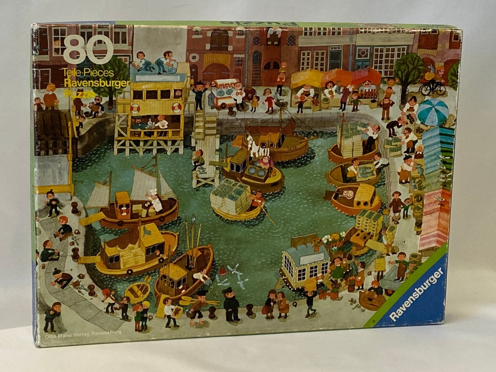Ravensburger puzzel Ali Mutgutsch Vissershaven 80 stukjes, Ophalen of Verzenden, Meer dan 50 stukjes, Gebruikt, 6 jaar of ouder