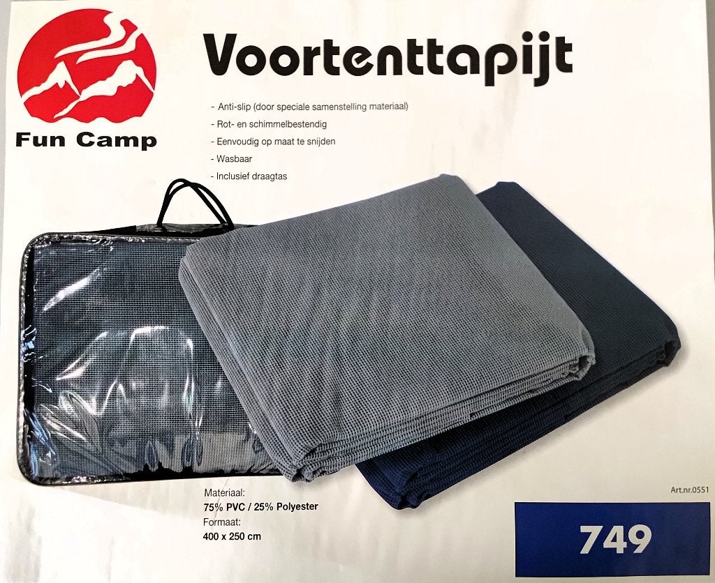grondzeil/voortenttapijt 400x250  cm 2 stuks, Caravans en Kamperen, Kampeeraccessoires, Ophalen, Zo goed als nieuw