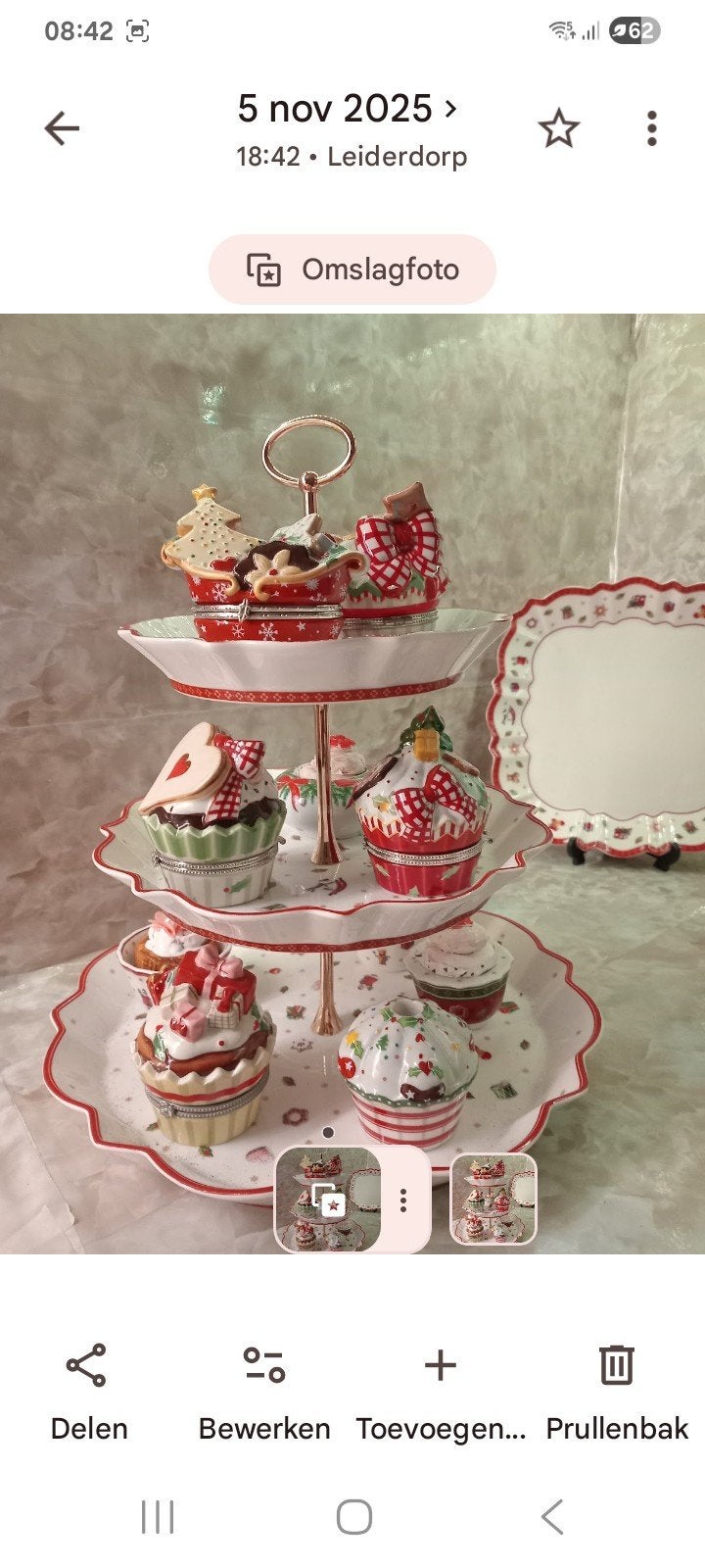 Kerst etagere met cupcake doosjes, Ophalen of Verzenden, Nieuw, Overige stijlen, Overige typen
