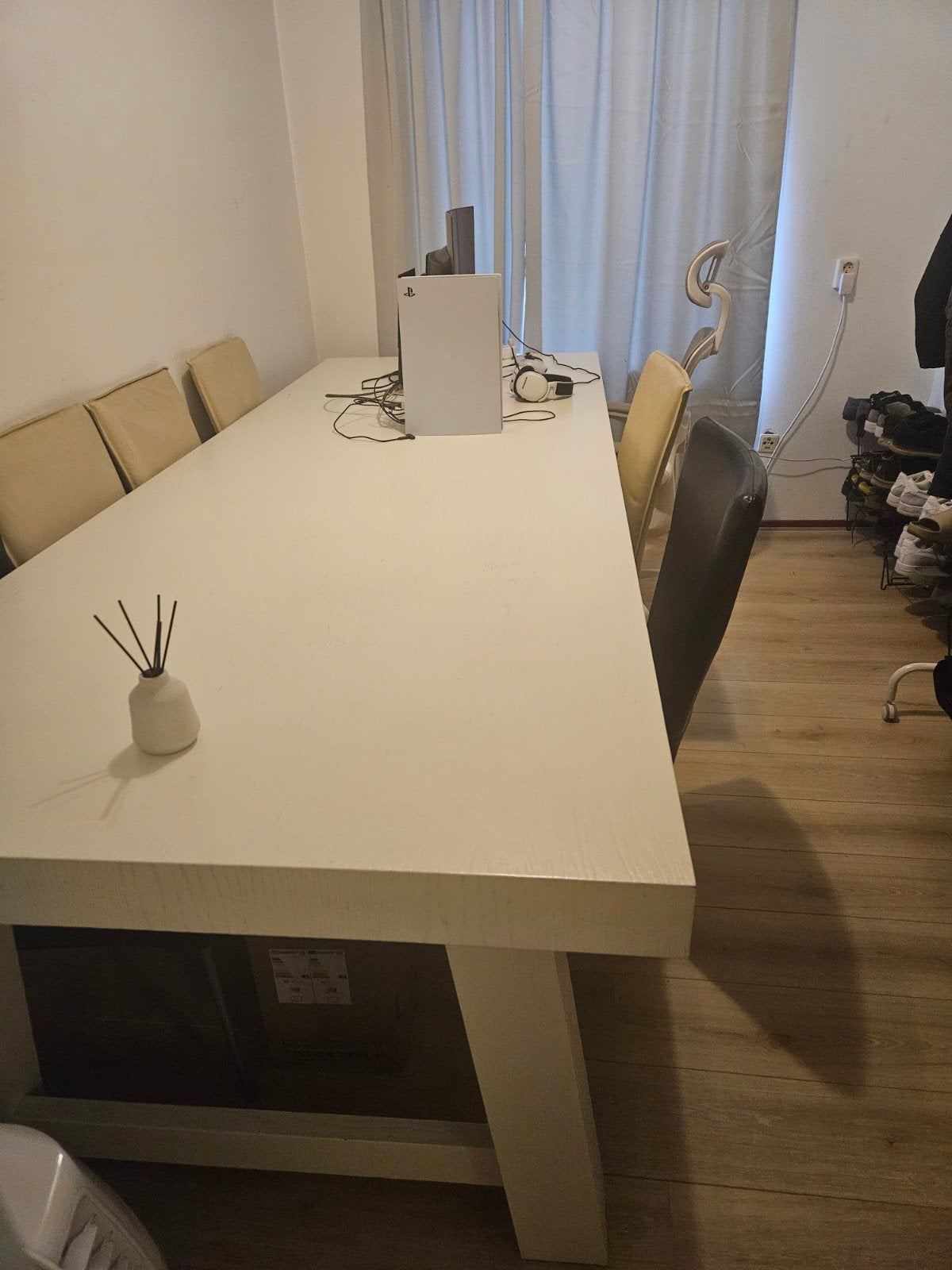 Zeer mooie nette wit eiken eettafel, Ophalen of Verzenden