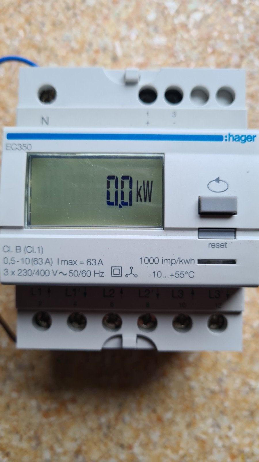 Hager EC350 Energiemeter - kWh meter 3 fasen, Ophalen of Verzenden, Zo goed als nieuw, Hager, Overige typen