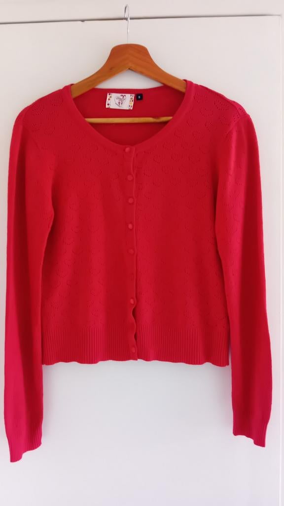 Golden Days ajour vestje hartjes rood S, Kleding | Dames, Golden Days, Ophalen of Verzenden, Zo goed als nieuw, Maat 36 (S)