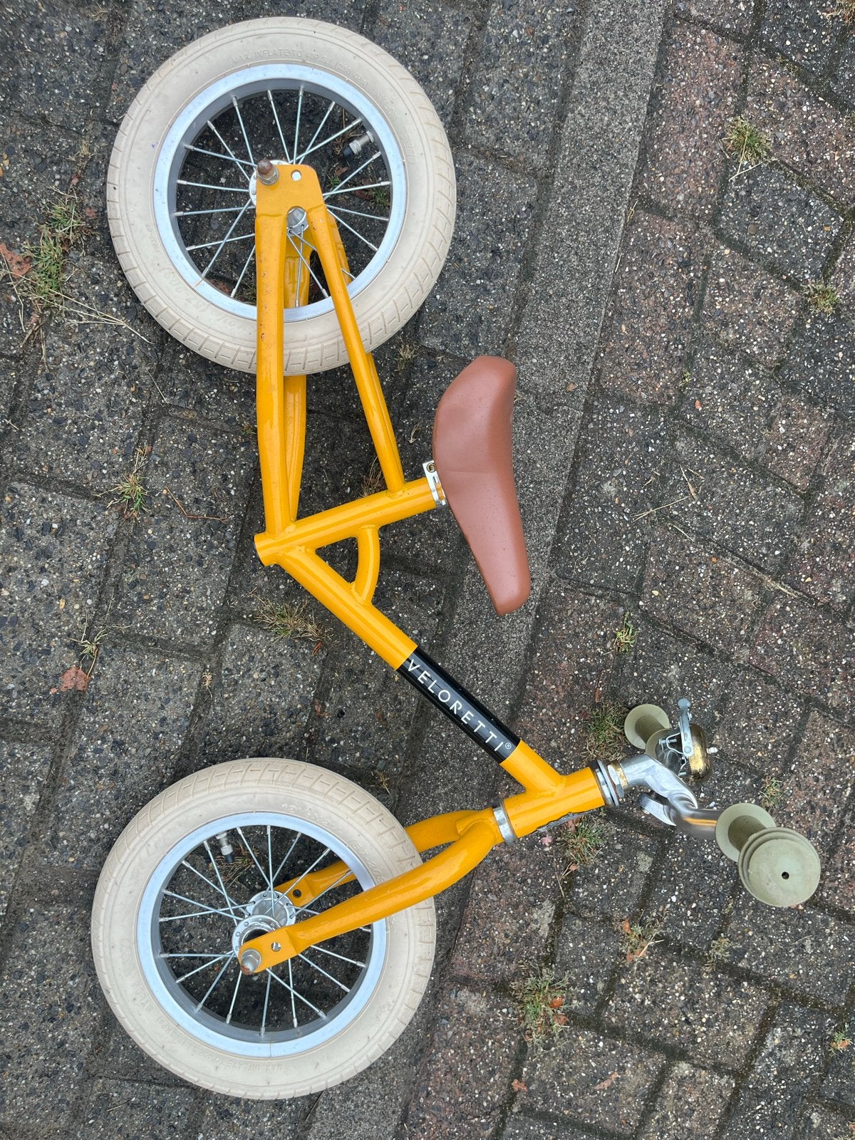 Veloretti loopfiets geel 12 inch, Ophalen, Gebruikt, Loopfiets