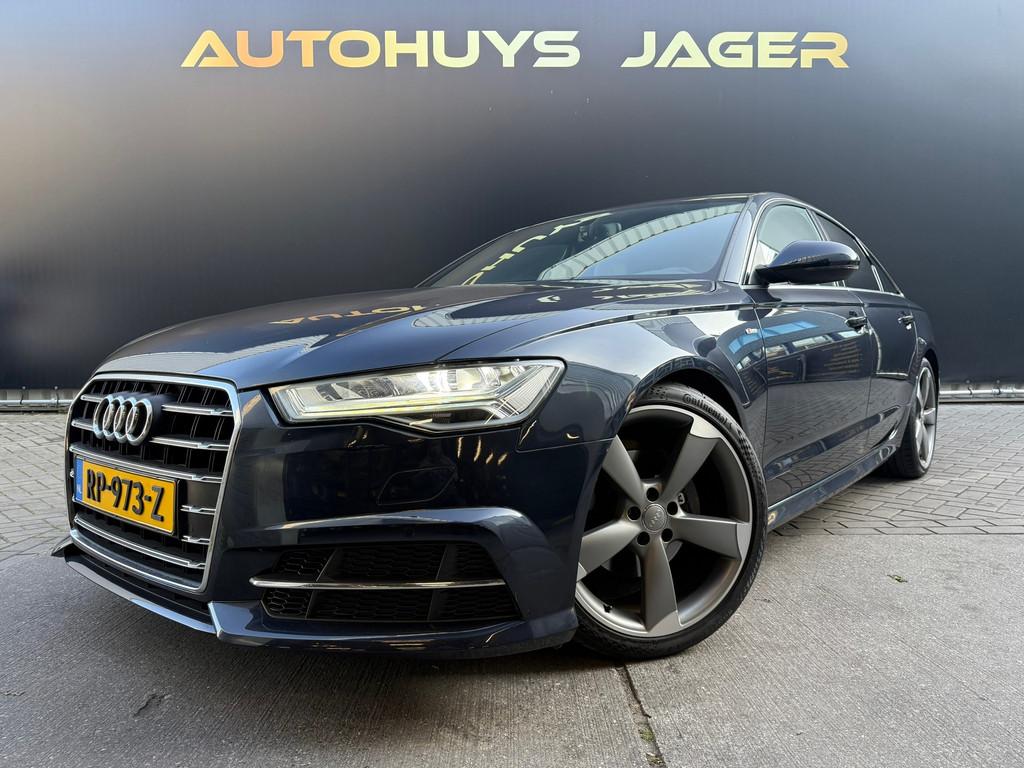 Audi A6 Limousine 1.8 TFSI ultra Advance Automaat Geblindeer, Gebruikt, Blauw, Leder en Stof, Bedrijf