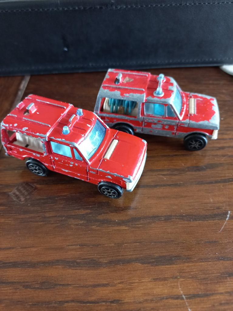 2 brandweerauto's Range Rover Majorette., Ophalen of Verzenden, Gebruikt, Auto