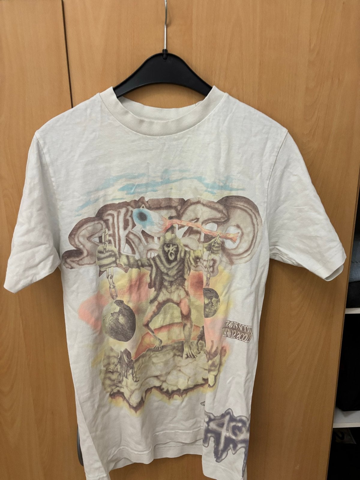 Travis Scott Utopia Tour T-shirt, Ophalen of Verzenden, Gedragen, Maat 46 (S) of kleiner, Wit