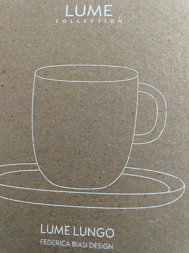 Nieuwe Lume Lungo kopjes en schotels (2 stuks), Keramiek, Nieuw, Ophalen of Verzenden, Overige stijlen