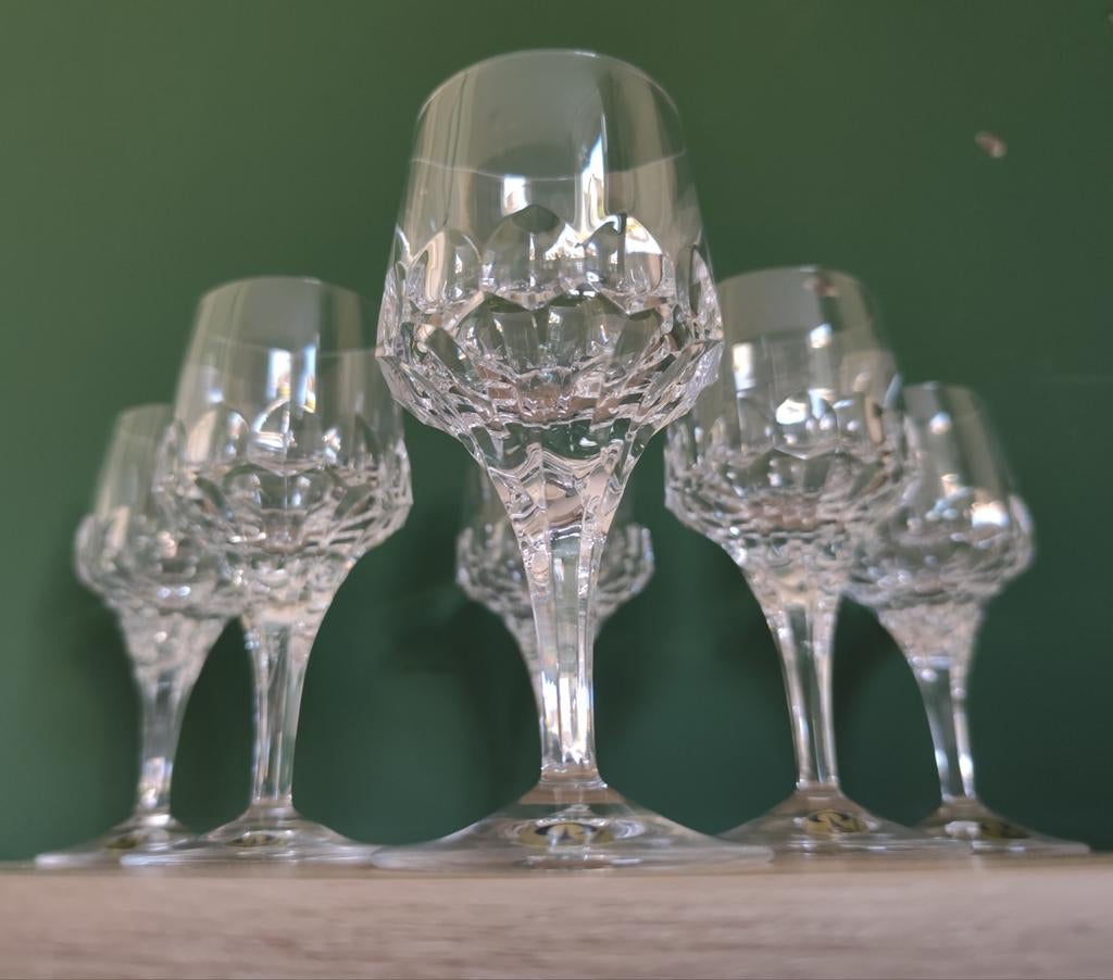 6 kristallen Peill & Putzler Minerva port-/ likeur glazen, Antiek en Kunst, Antiek | Glas en Kristal, Ophalen of Verzenden