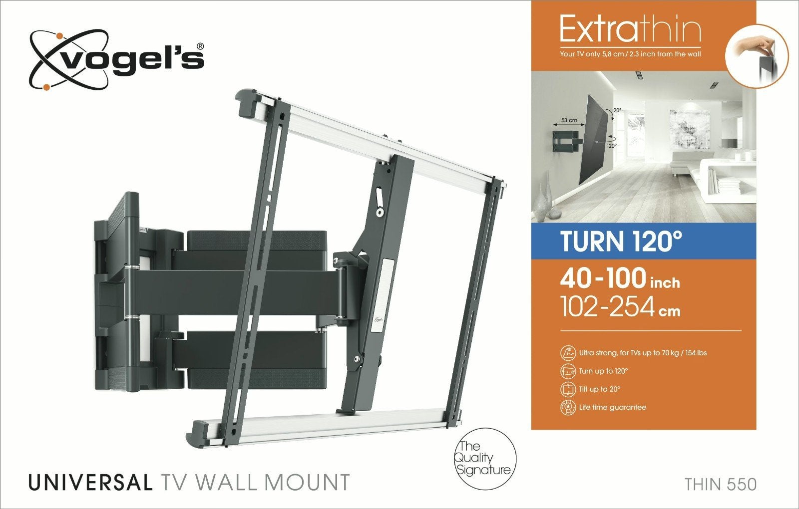 Vogel's THIN 550 TV Muurbeugel Zwart, Audio, Tv en Foto, Ophalen, Gebruikt