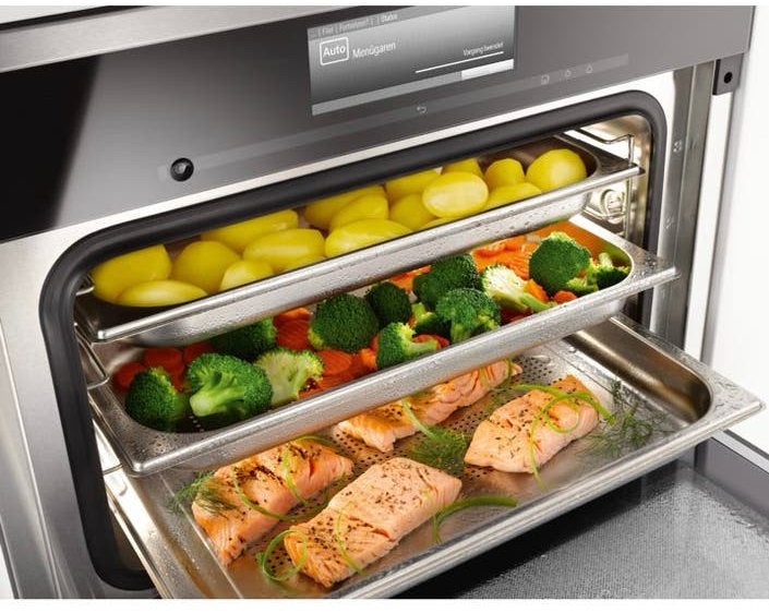 3x Stoomovenpan  grote Miele stoomoven breedte 45 cm, Ophalen, Minder dan 50 cm, Zo goed als nieuw, Minder dan 100 cm