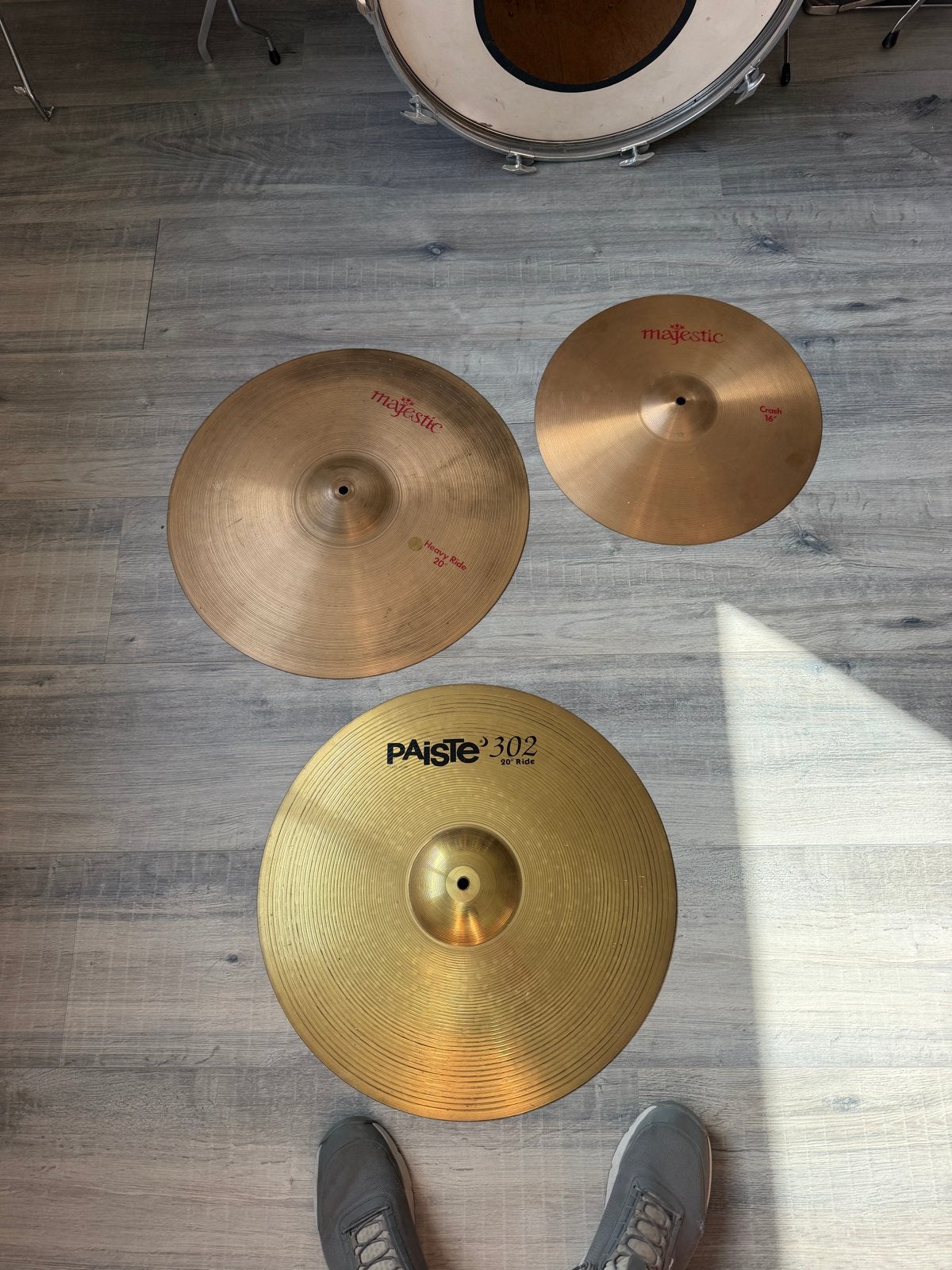Cymbalen set: Majestic Heavy Ride, Crash & Paiste 302 Ride, Muziek en Instrumenten, Ophalen of Verzenden, Gebruikt, Overige merken