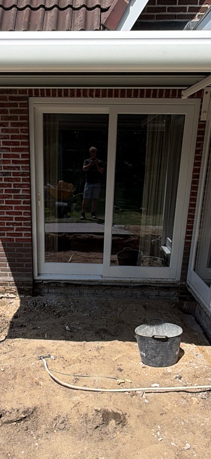 Hardhouten Schuifpui 1980x2210 met dubbelglas, Ophalen, 225 cm of meer, Zo goed als nieuw, 150 tot 225 cm