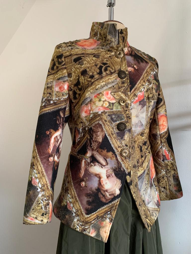 Sunday blazer jack print multi zwart beige geel 40/L, Maat 38/40 (M), Overige kleuren, Verzenden, Zo goed als nieuw