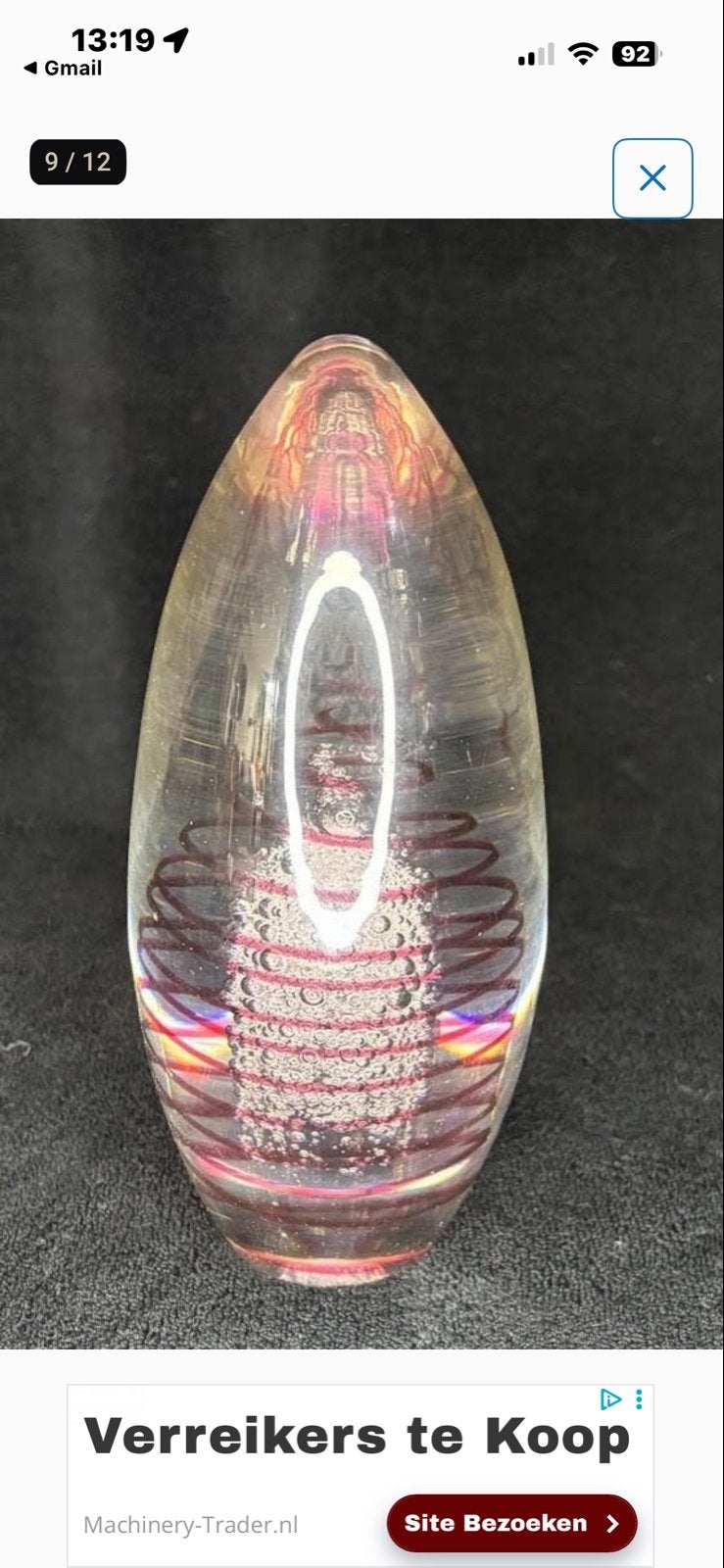 Glazen object 'Spiraal' van Siem van der Marel, Leerdam, Antiek en Kunst, Ophalen of Verzenden