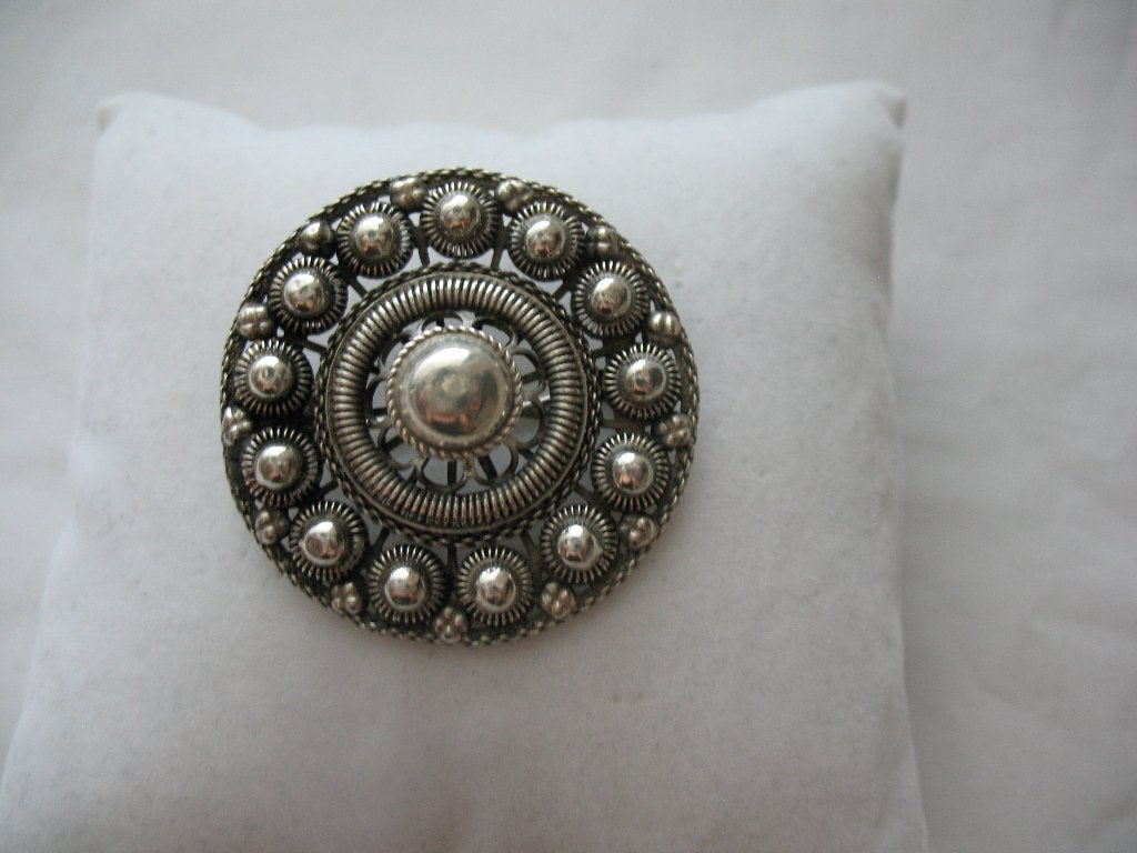 Vintage Grote Zilveren Broche - Zeeuwse Knop, Sieraden, Tassen en Uiterlijk, Antieke sieraden, Ophalen of Verzenden, Zilver, Broche