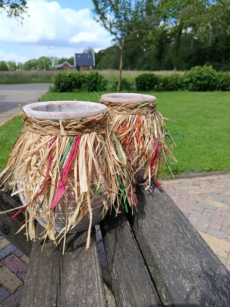 HBX natrural living Vaas Koluma Ø17xH19cm, Ophalen of Verzenden, Nieuw, Overige kleuren, Overige materialen