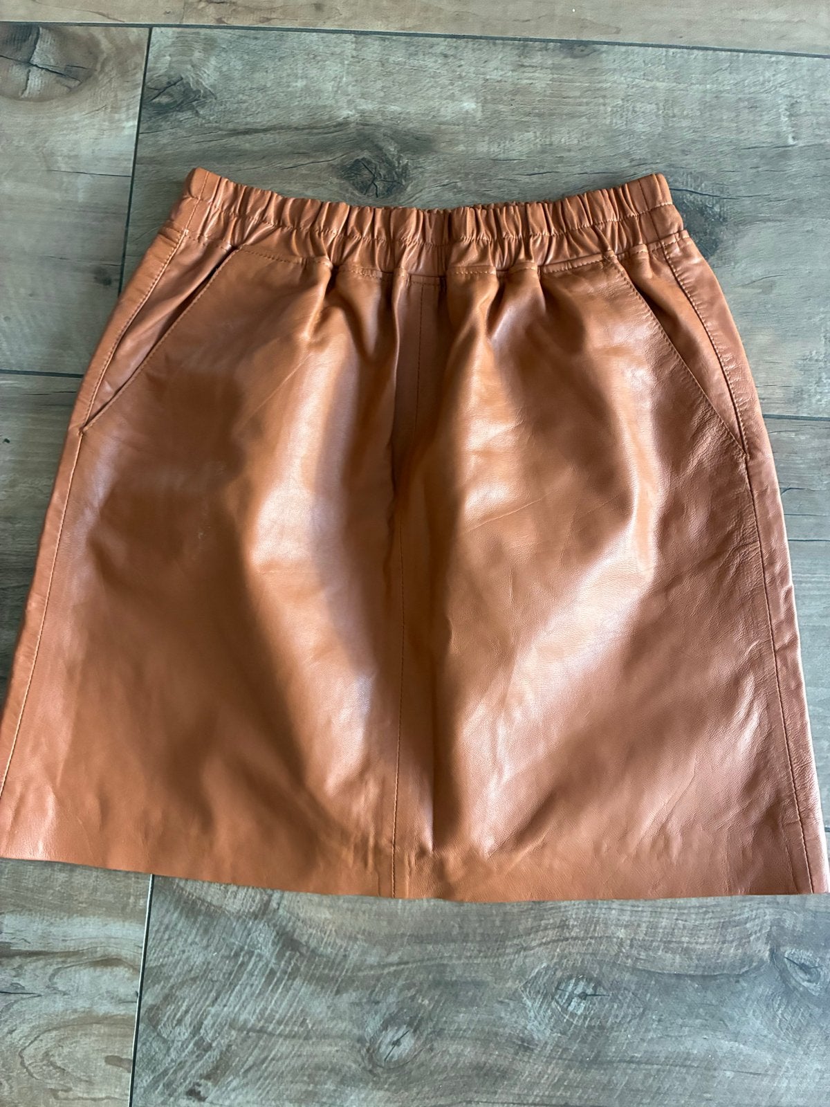 Est'Seven 100% Leren Rok Maat L, Kleding | Dames, Bruin, Maat 42/44 (L), Ophalen of Verzenden, Gedragen