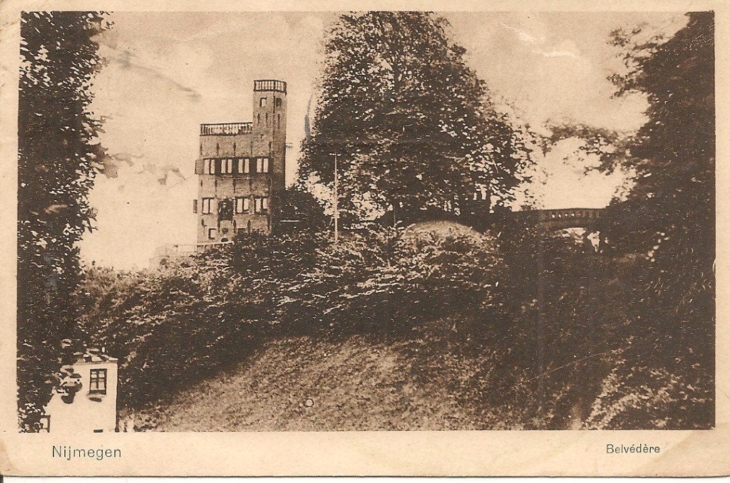 Oude ansichtkaart Nijmegen - Belvédère  1927, Verzamelen, Ansichtkaarten | Nederland, Ophalen of Verzenden, 1920 tot 1940, Gelopen