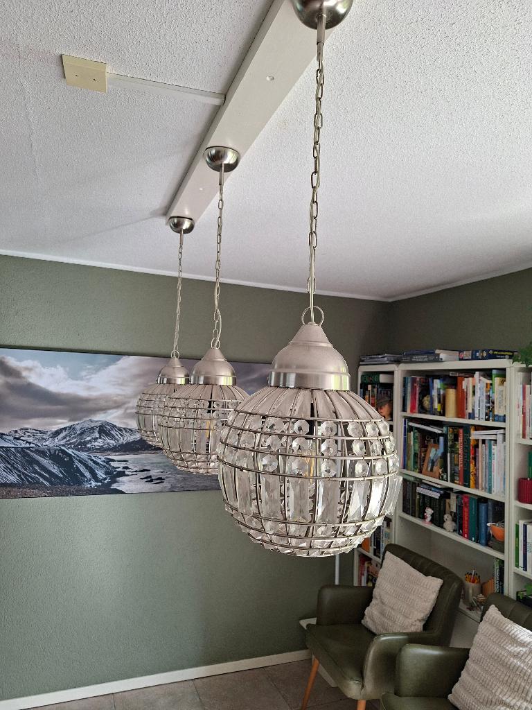 3 hanglampen, Ophalen, Zo goed als nieuw, Kunststof, 75 cm of meer