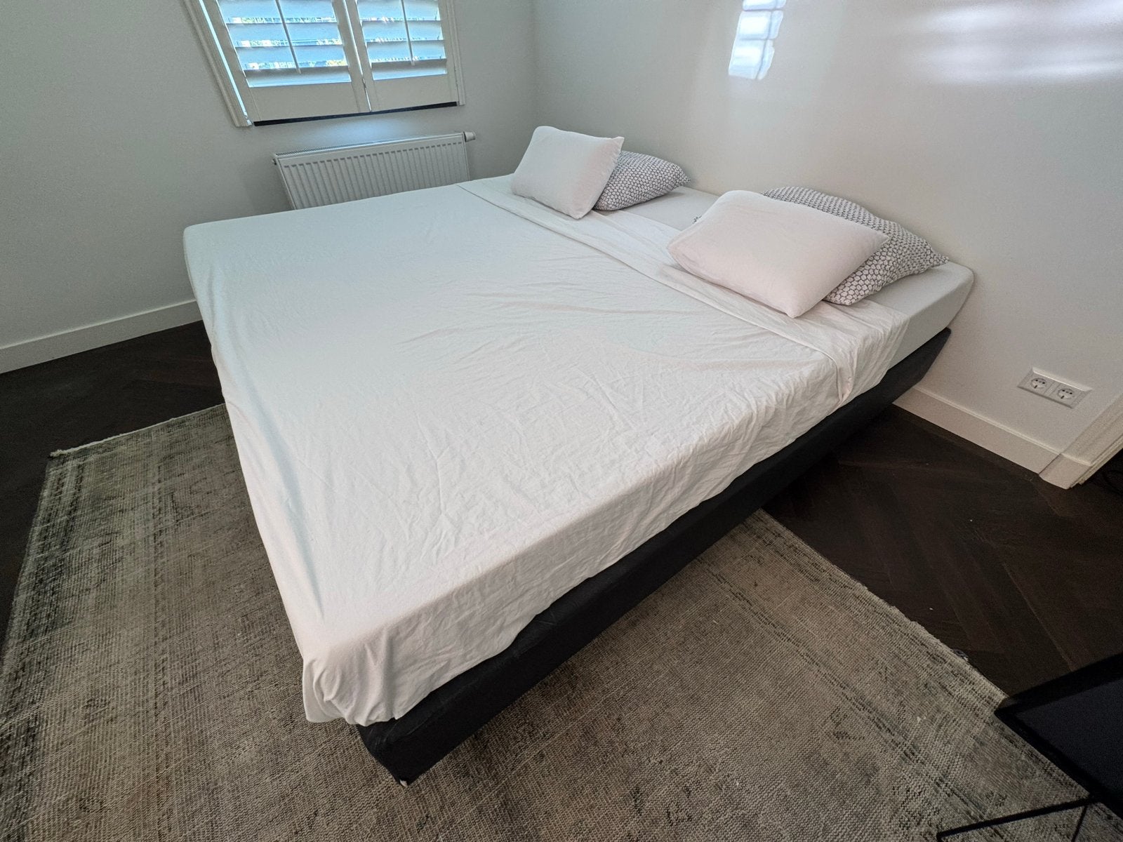 Auping bed met schuimrubber matras, 210x200 cm, Ophalen, Overige materialen, Zwart, Tweepersoons