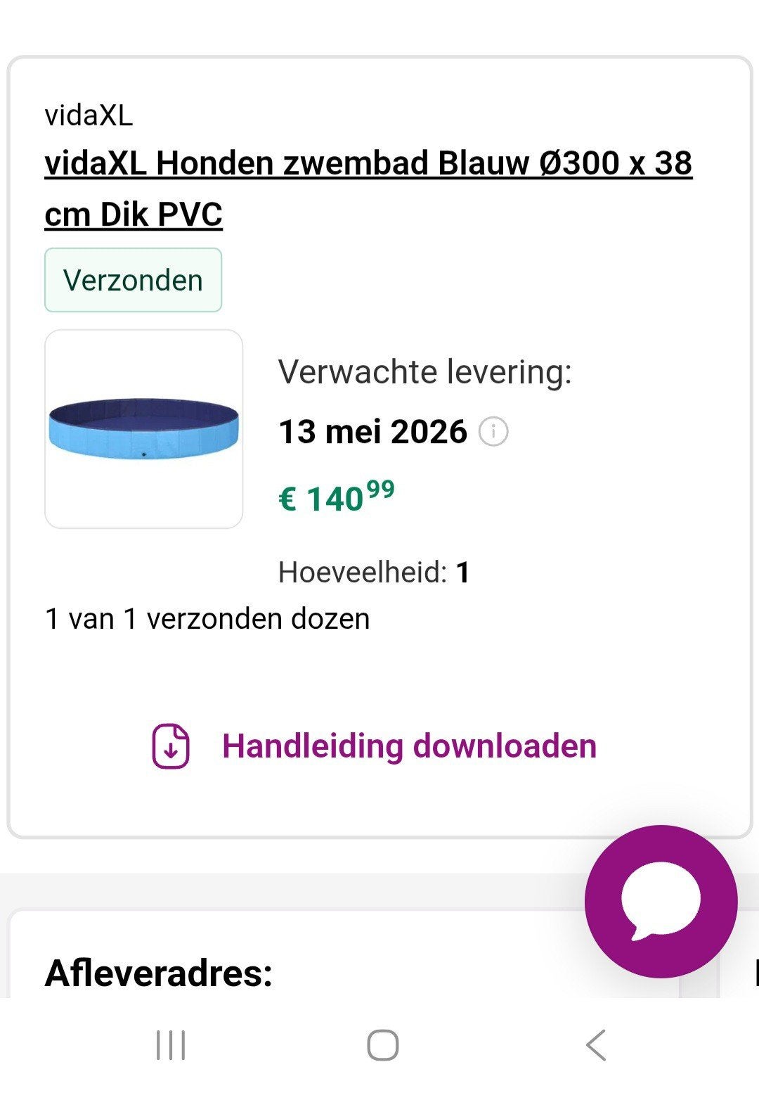 Nieuwe groot honden zwembad, Ophalen, Rechthoekig, Opzetzwembad, Minder dan 80 cm