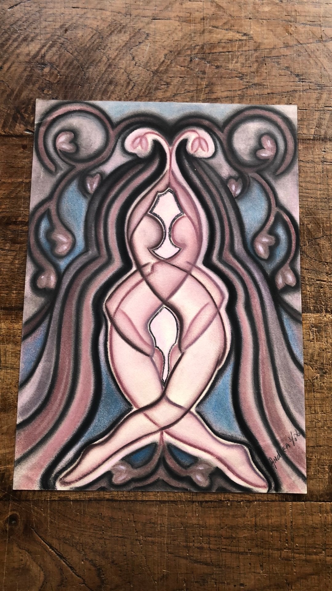Oude tekening / pastel, Antiek en Kunst, Kunst | Schilderijen | Klassiek, Ophalen of Verzenden