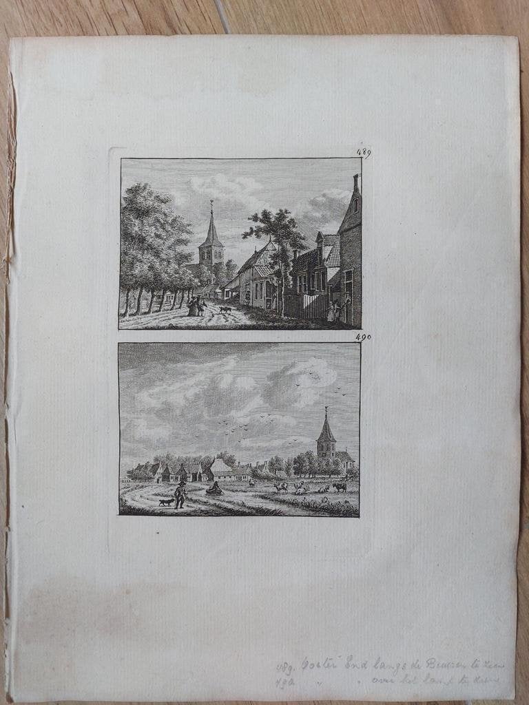 489-490 Ooster End langs de Buuren te zien Friesland, Antiek en Kunst, Ophalen of Verzenden
