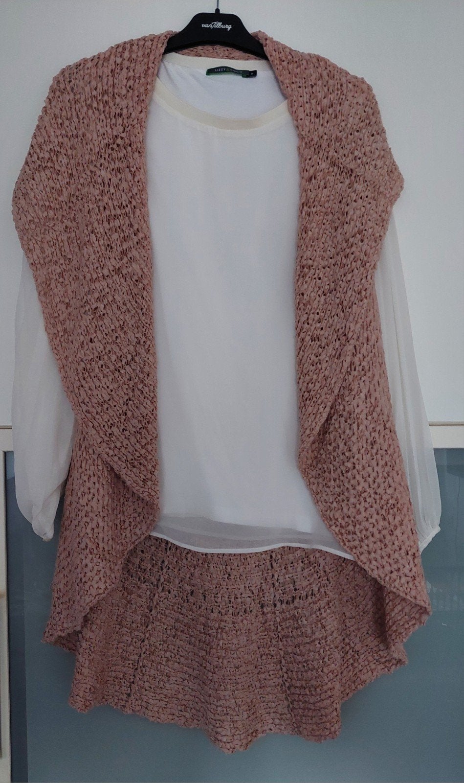 Mexx mouwloos vest/cape in poederroze/zandkleur, maat M, Maat 38/40 (M), Mexx, Ophalen of Verzenden, Roze