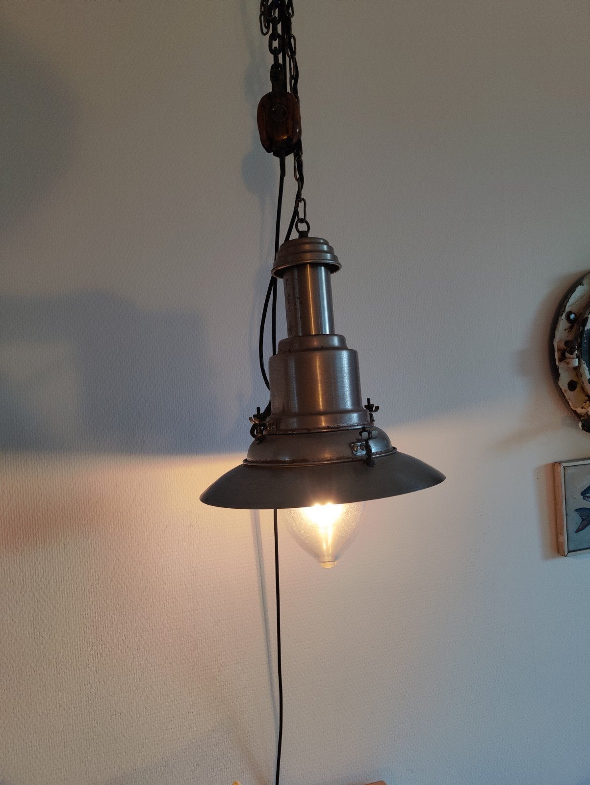 Ikea Ottava hanglamp/ visserslamp, Ophalen, Gebruikt, Industrieel, stoer,, E27 (groot)