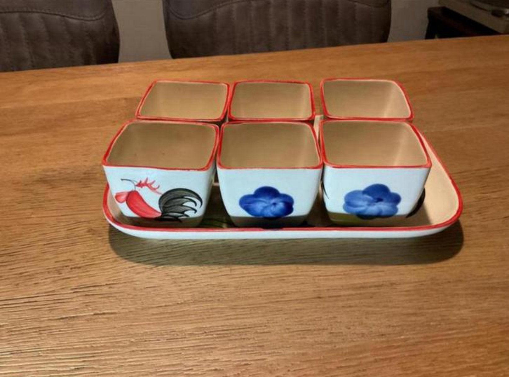 vintage hapjes / tapas schaaltjes op één schaal, Huis en Inrichting, Keuken | Servies, Vintage, Ophalen of Verzenden, Porselein