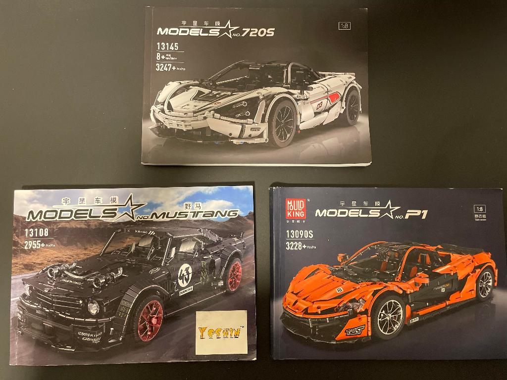 Mouldking (3x) Mustang Hoonicorn - McLaren P1 - Mclaren 720S, Meerdere sets, Gebruikt, Ophalen of Verzenden, Technic