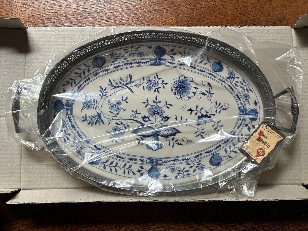 Dienblad Westraven Delfts blauw en tin - nieuw, Ophalen
