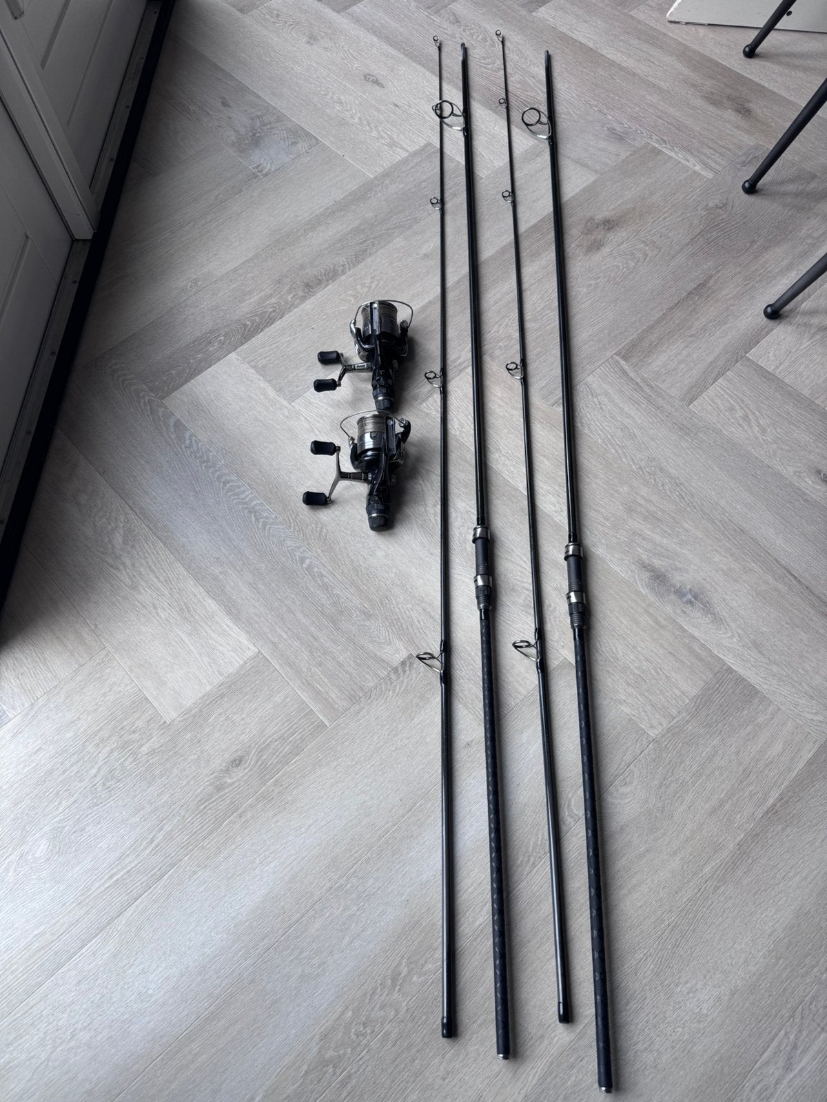 Karperset, the force hengels en shimano molens, Ophalen, Gebruikt