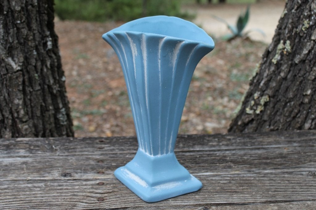 Brocante - Sierlijk vaasje van aardewerk!, Blauw, Ophalen of Verzenden, Steen/keramiek, Gebruikt
