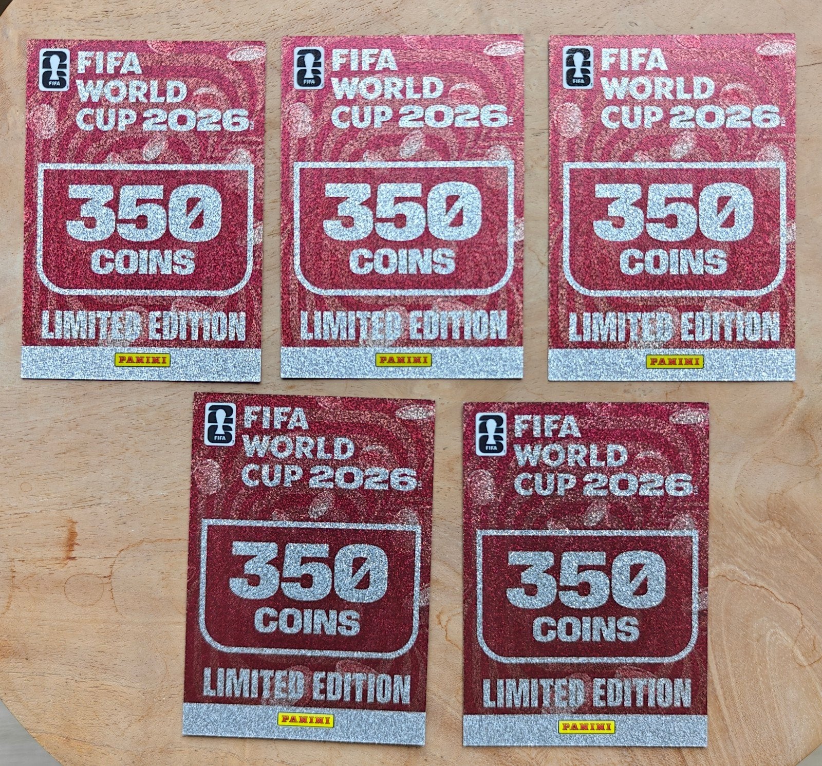 5x FIFA World Cup 2026 Adrenalyn 350 Coins Limited Edition, Ophalen of Verzenden, Nieuw, Buitenlandse clubs, Poster, Plaatje of Sticker