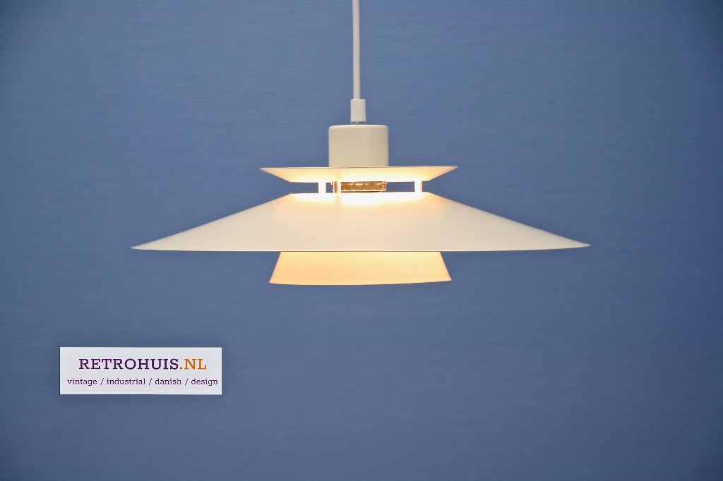 Deense vintage hanglamp off-white vintage retro 1970s, Huis en Inrichting, Lampen | Hanglampen, Ophalen of Verzenden, Gebruikt