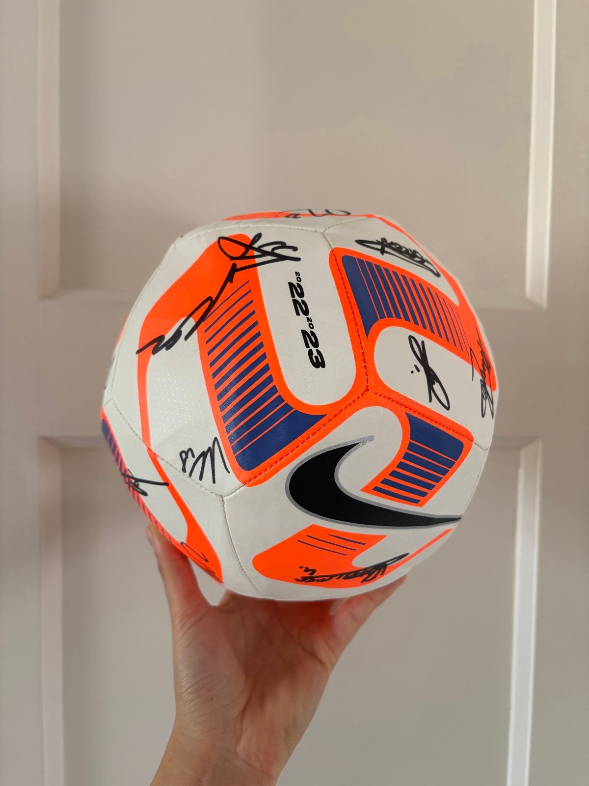 Gesigneerde Nike voetbal 2022-2023, Sport en Fitness, Voetbal, Maat XL, Ophalen, Zo goed als nieuw, Bal