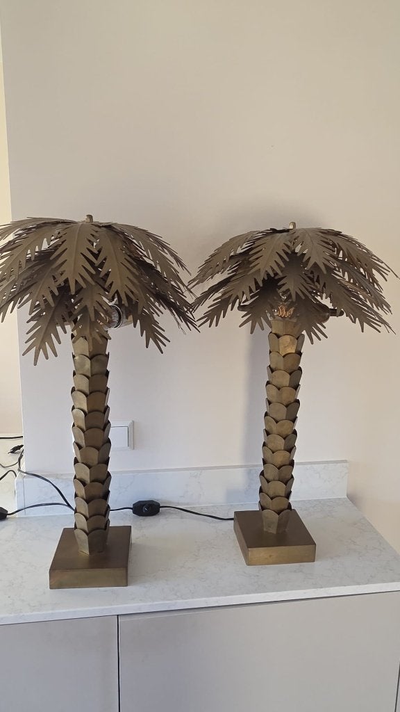 Palmboom Design Lamp set van 2, 73 cm, Goud, E14 (klein), Dimbaar